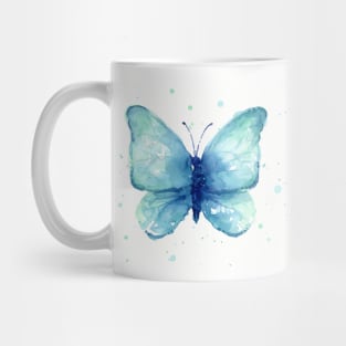 Blue Butterfly Watercolor Mug